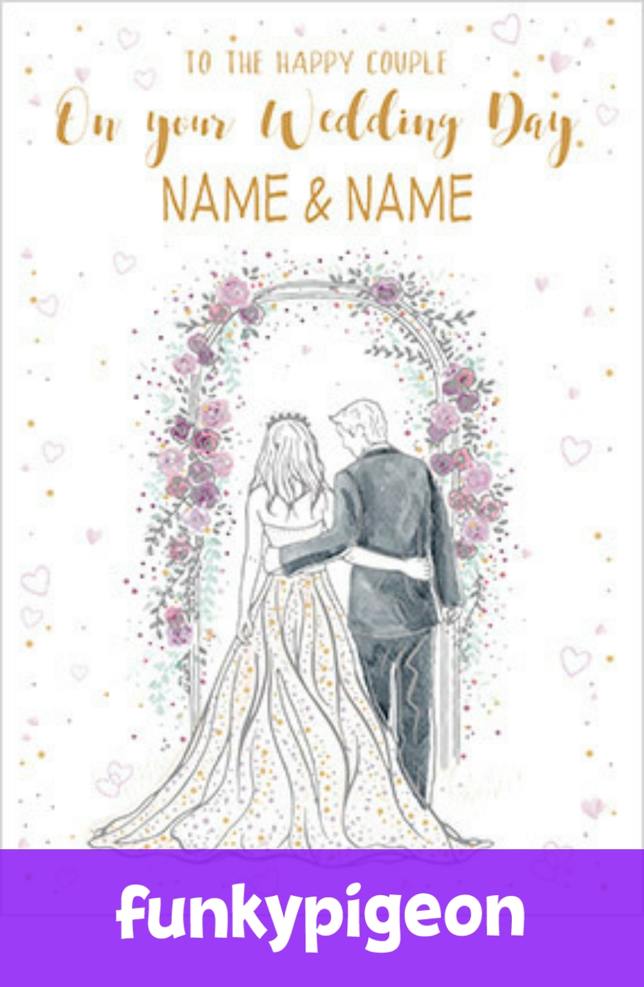 On Your Wedding Day Personalised Card - A6 - By Funky Pigeon