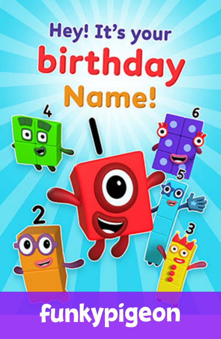 Numberblocks It's Your Birthday Card – A6 – By Funky Pigeon