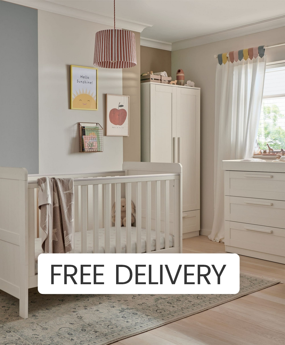 Mamas & Papas Atlas 3 Piece Cotbed Range with Dresser Changer & Wardrobe