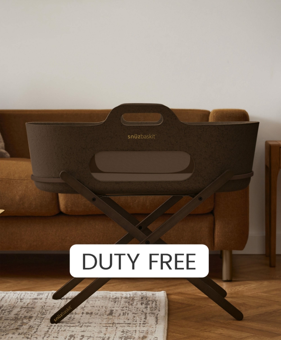 Snuz SnuzBaskit Moses Basket & Stand - Chocolate/ Ebony