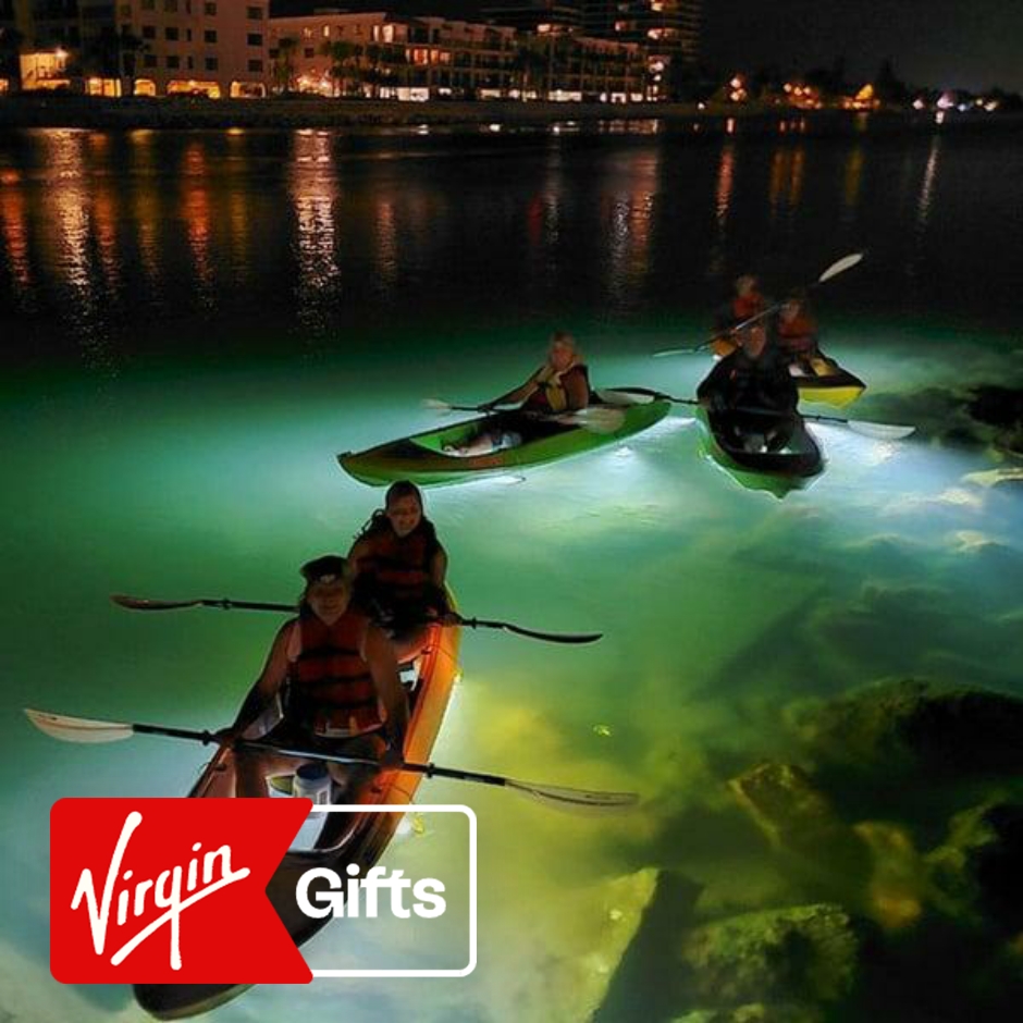 Illuminated Nighttime Glass Bottom Kayak Tour For 2 | Beautiful Watersport | Gift Idea | Water Activities | Kayak Tours | Florida | Tampa | Virgin Gifts / Vouchers