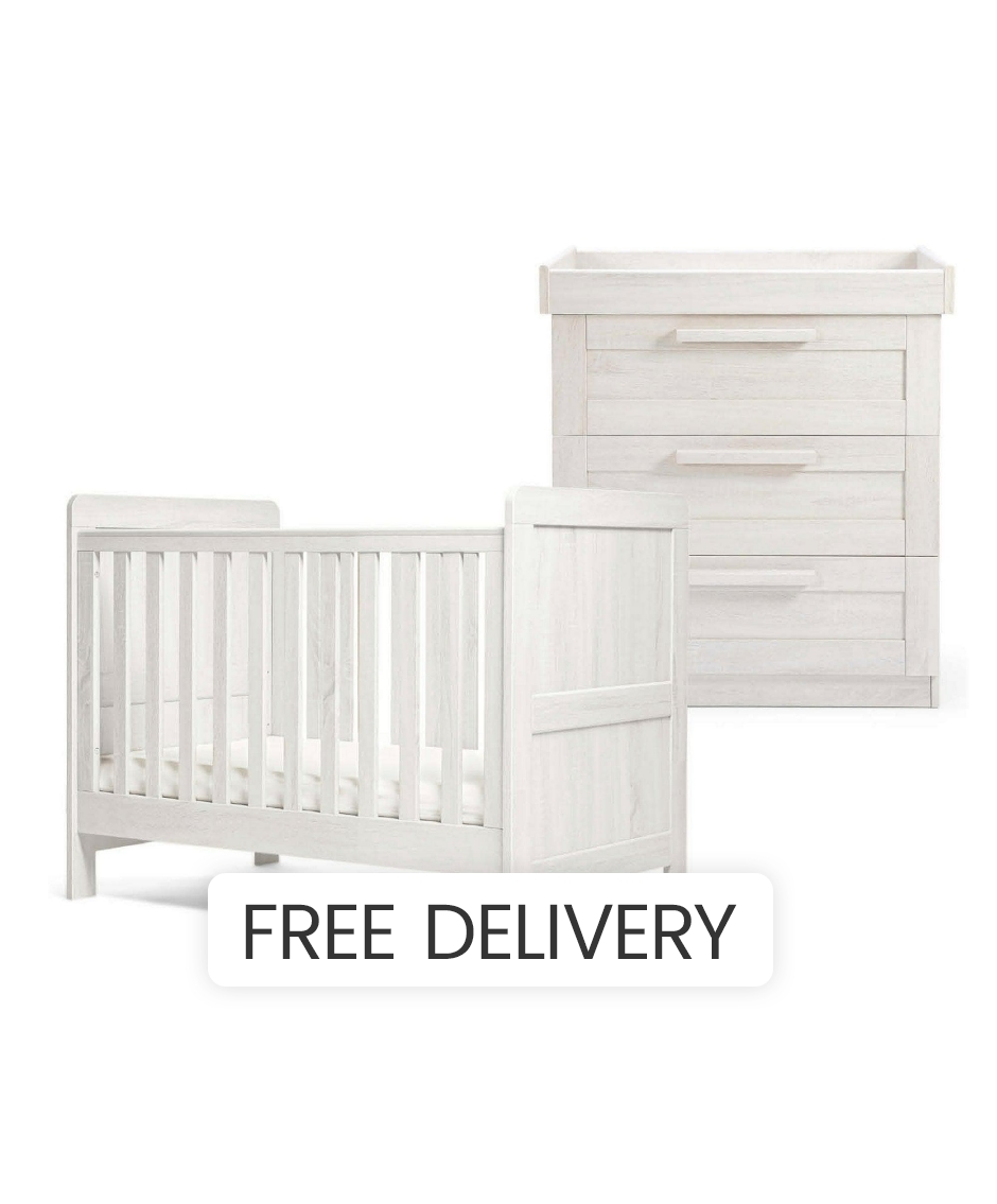 Mamas & Papas Convertible Cot Set with Dresser Changer - White
