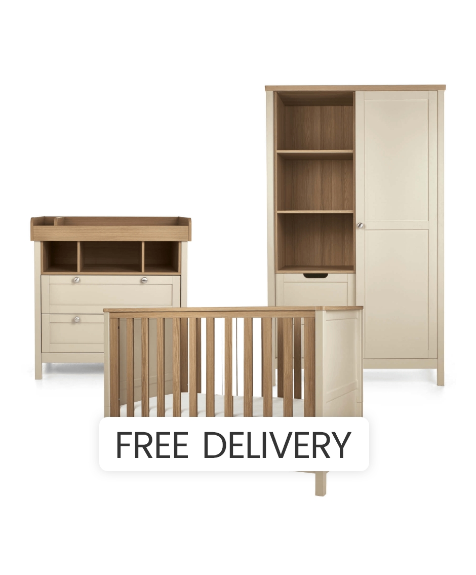 Mamas & Papas Convertible Cot Dresser Changer Wardrobe Set - Cashmere - Baby Cot Bed