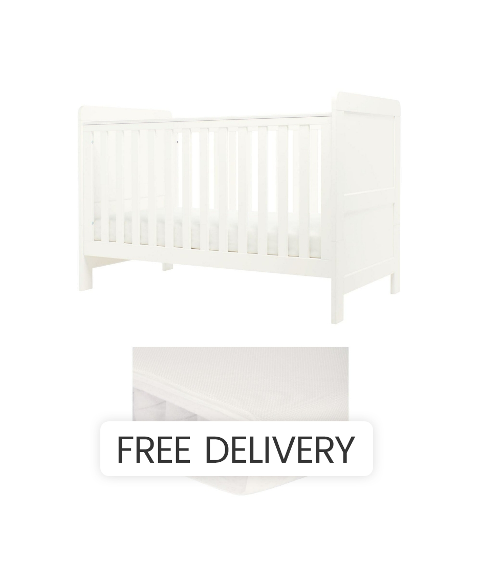 Mamas & Papas Hampden Cotbed - White - MDF & Honeycomb Board - Convertible Bed