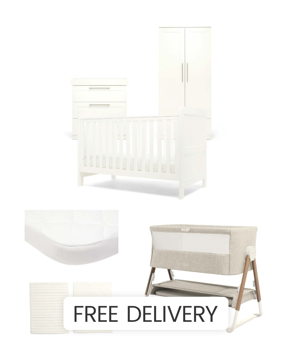 Mamas & Papas Hampden Cotbed - White - Convertible Cot to Toddler Bed