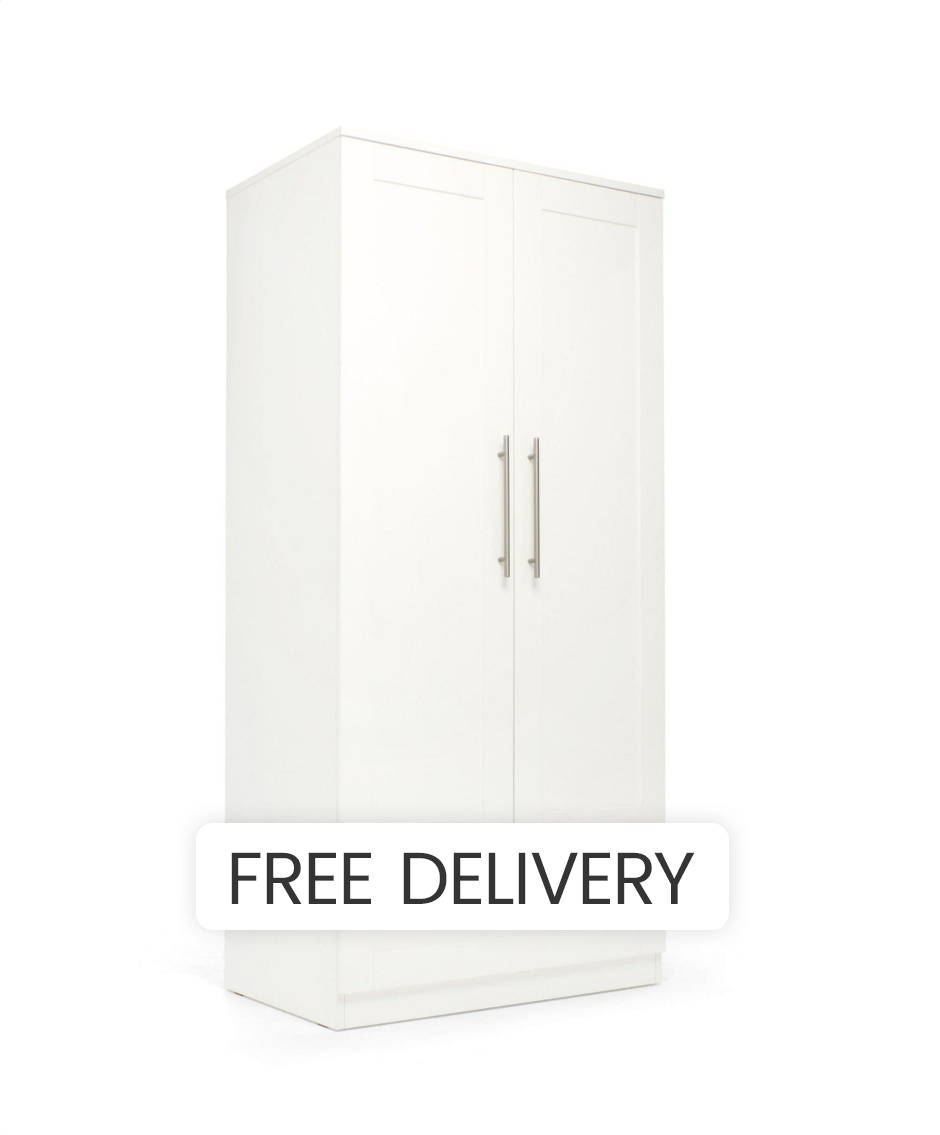 Mamas & Papas Hampden Wardrobe - White - Wooden Nursery Furniture