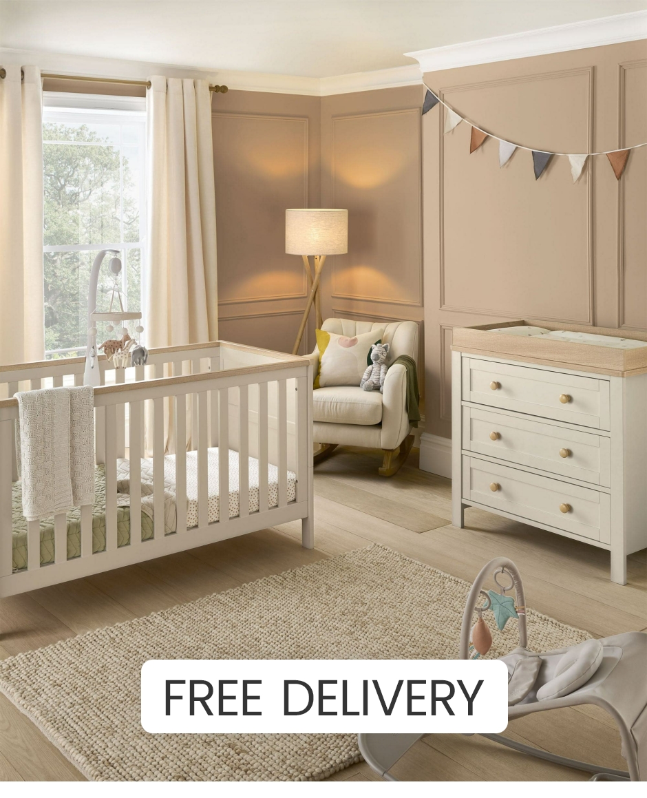 Mamas & Papas Wedmore Cotbed & Dresser Changer Set - Cashmere - Nursery Furniture