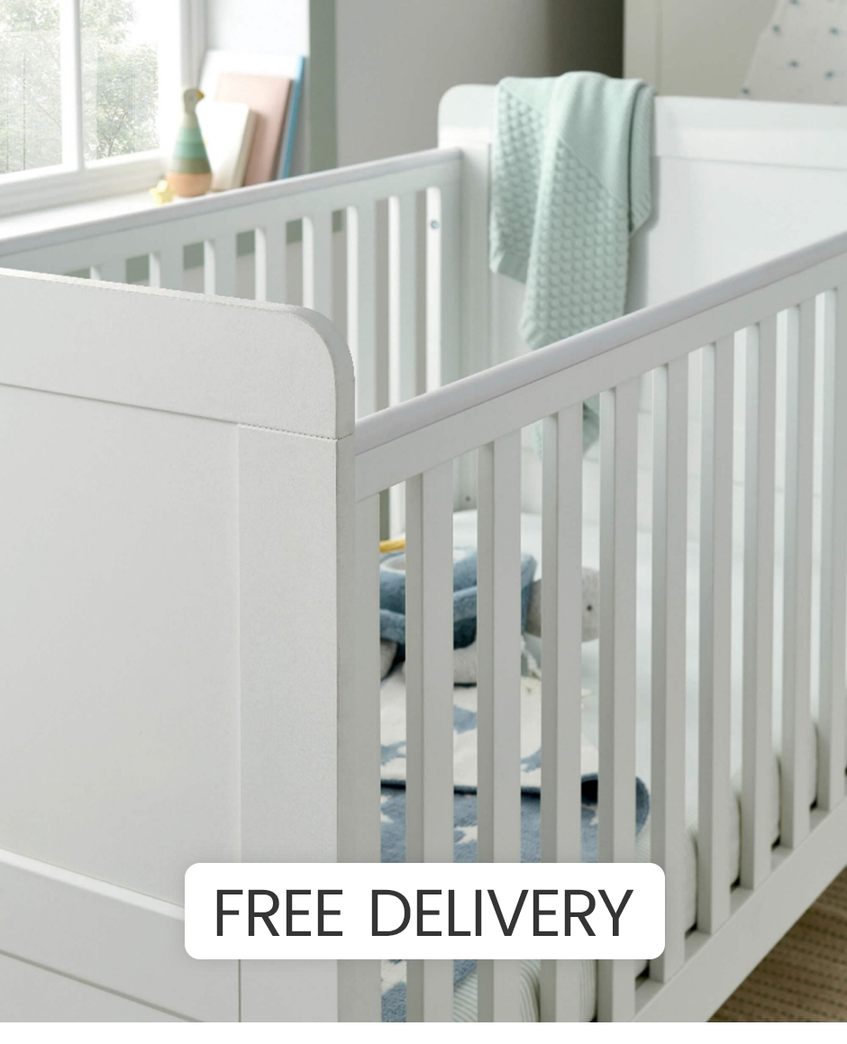 Mamas & Papas Hampden Cotbed - Convertible Toddler Bed - White