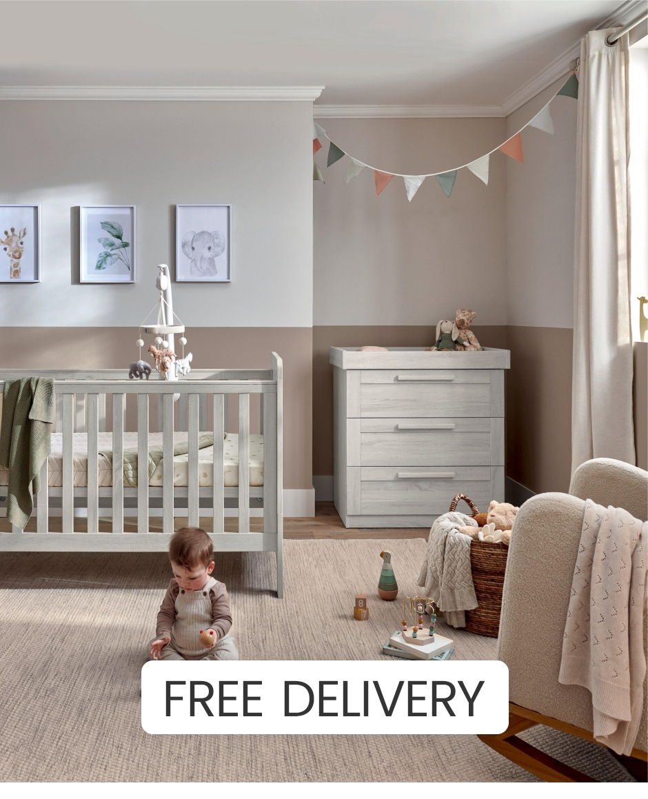 Mamas & Papas Atlas 2 Piece Cot Bed Set - Nimbus White