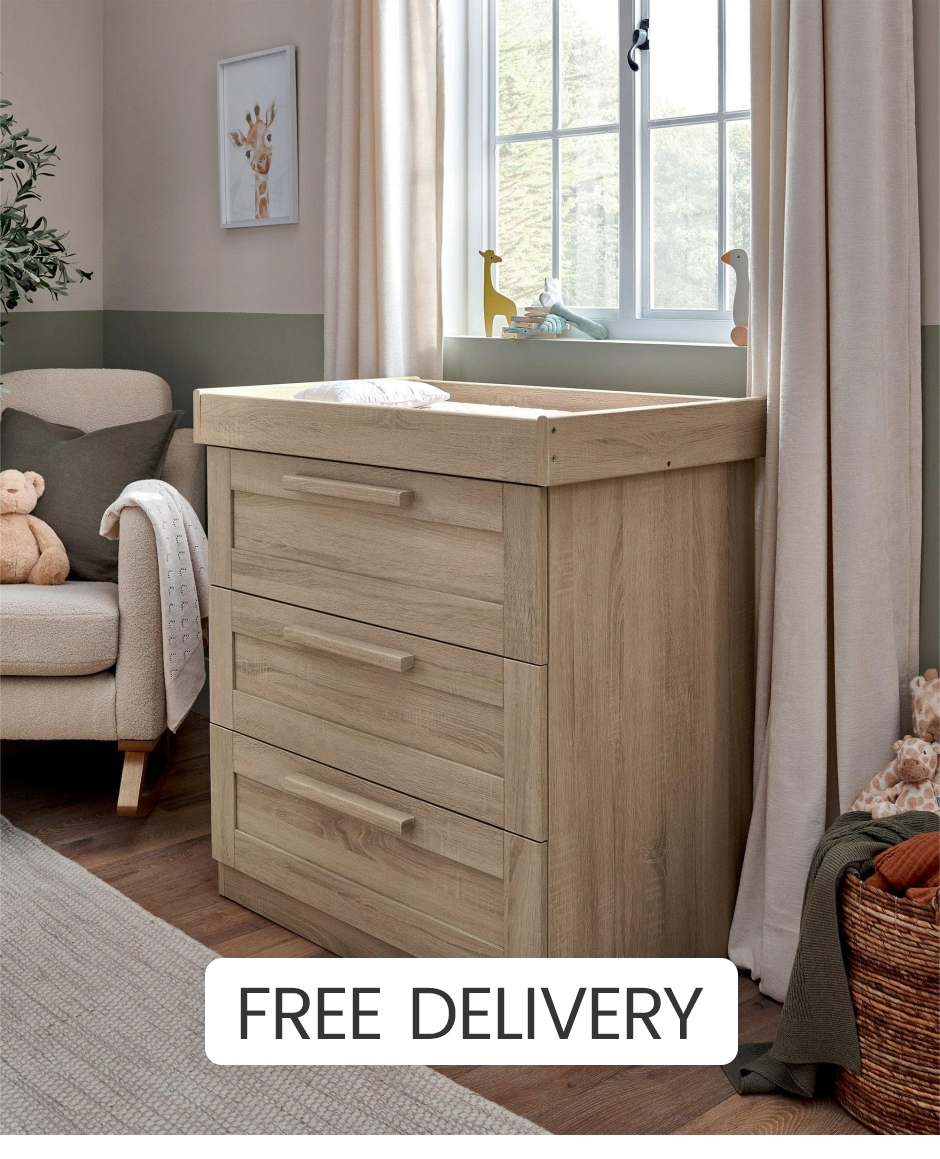 Mamas & Papas Atlas Dresser Changer Oak 95 x 89 x 55cm