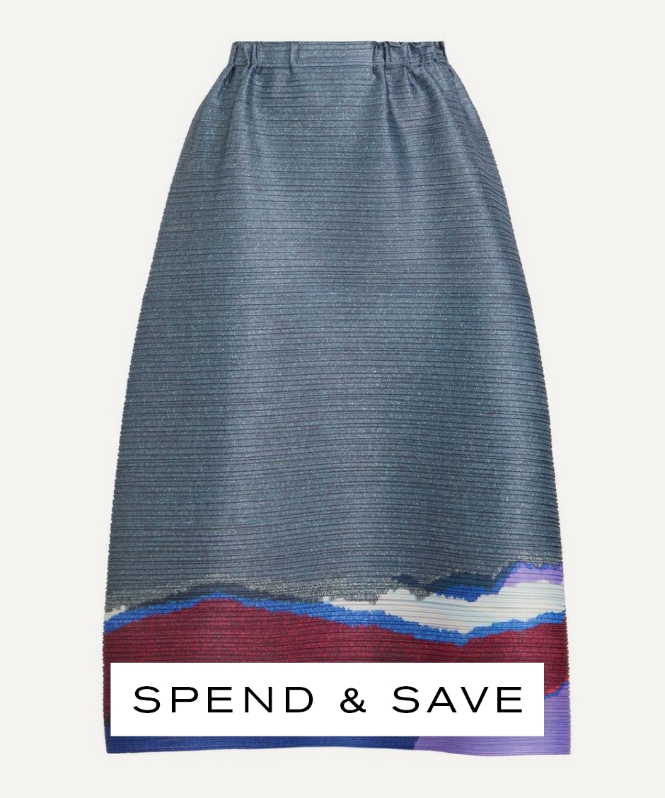 Pleats Please Issey Miyake Women’s GRAINY COLOURS Pleated Midi Skirt | Grey | Size 3