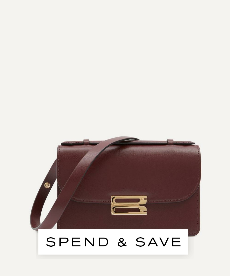 Victoria Beckham Women’s Mini Dorian Leather Shoulder Bag | Burgundy | Luxury Gift