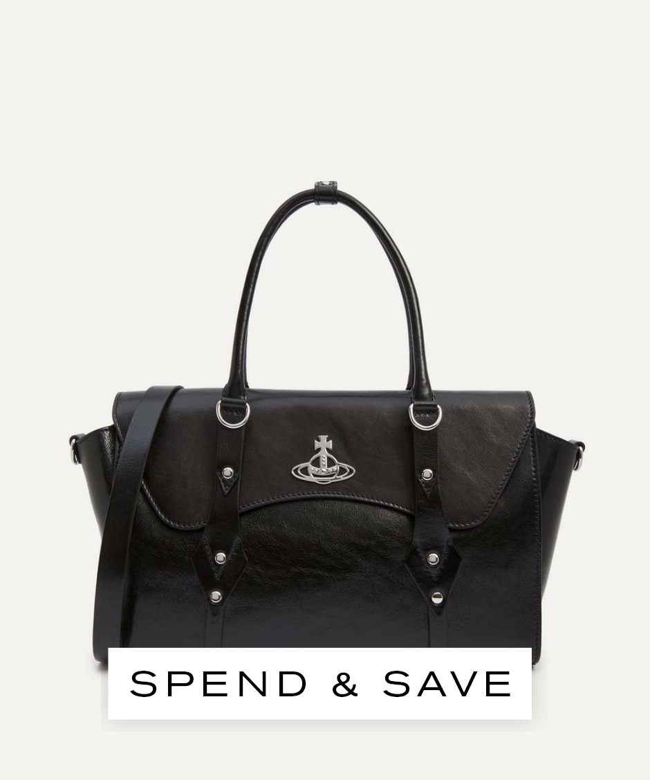 Vivienne Westwood Women’s Bettina Medium Top Handle Bag | Black | Luxury Gift