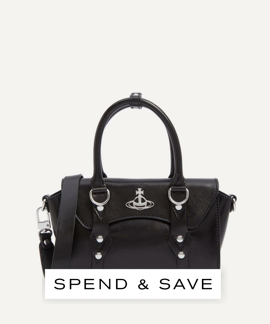 Vivienne Westwood Women’s Mini Bettina Medium Top Handle Bag | Black | Luxury Gift