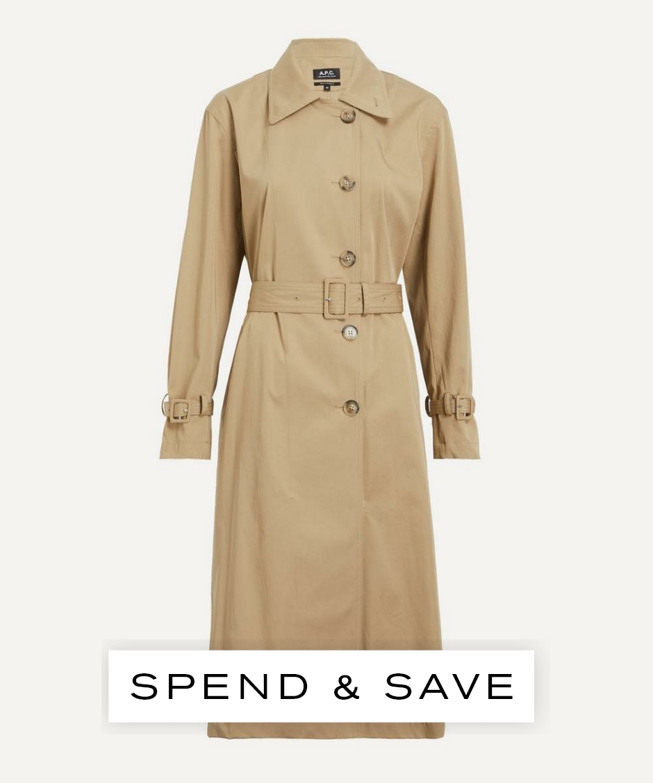 A.P.C. Women’s Venetia Beige Trench Coat | Size 8