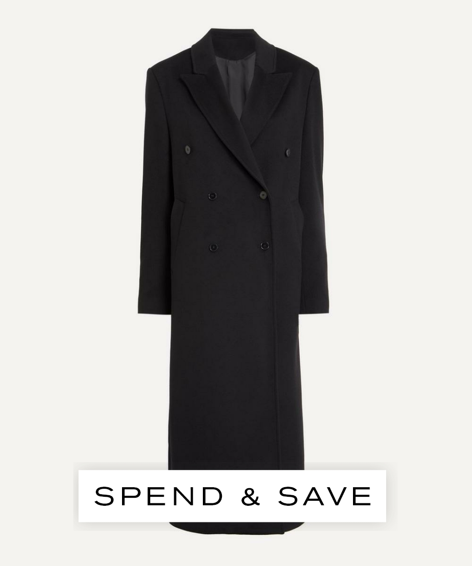 Loulou Studio Women’s Rosco Long Double-Breasted Coat | Black | Size 14