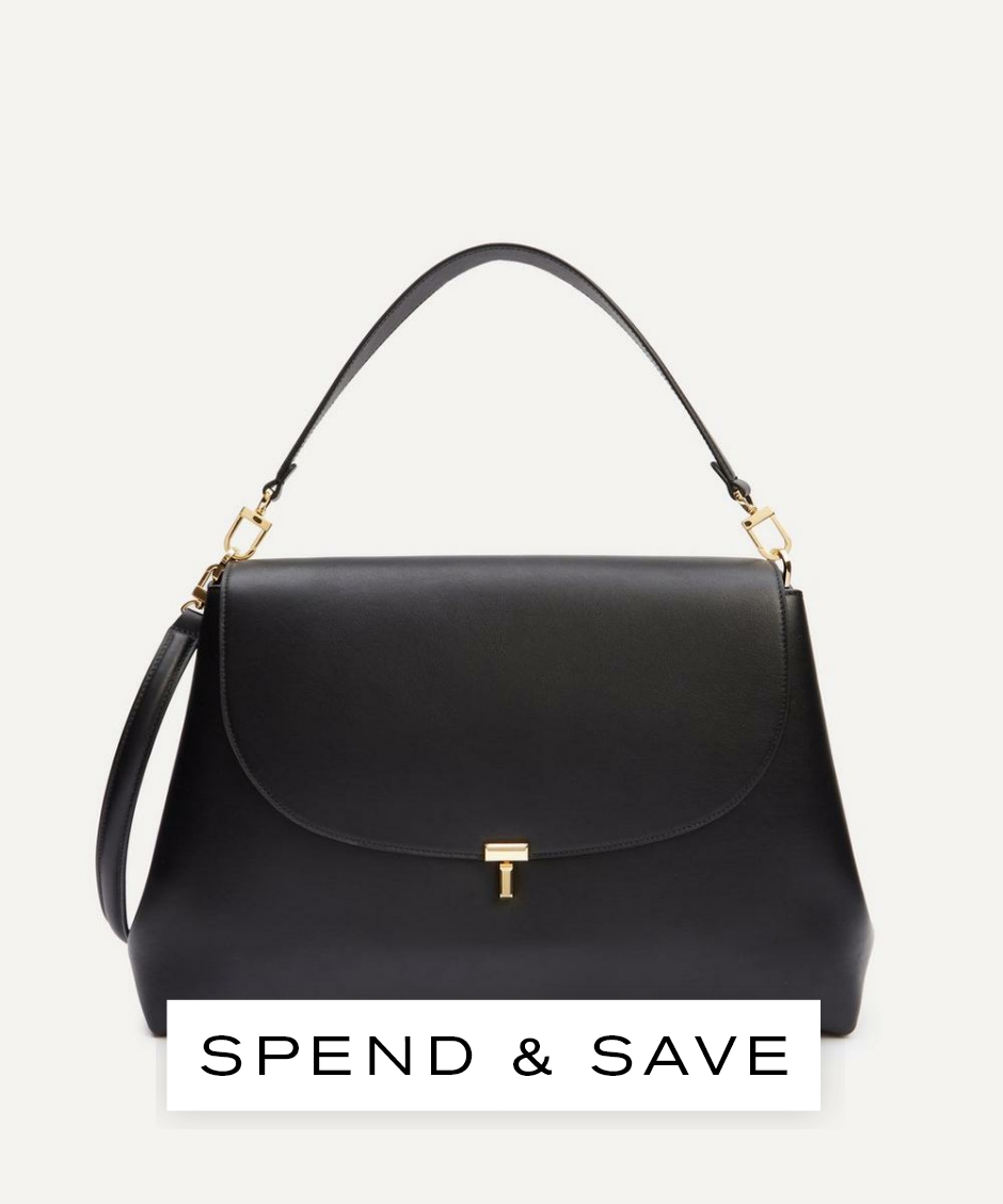 Toteme Women’s T-Lock Leather Satchel | Black | Luxury Gift