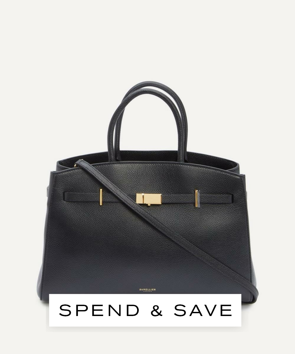 DeMellier Women’s Midi Hudson Top Handle Tote Bag | Black | Luxury Gift