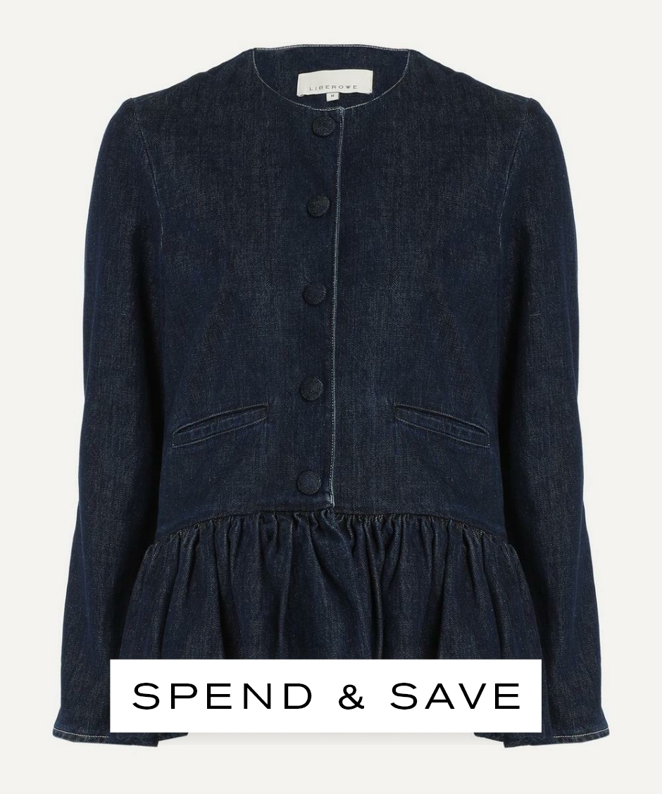 Liberowe Women’s Denim Peplum Jacket | Blue | Size L