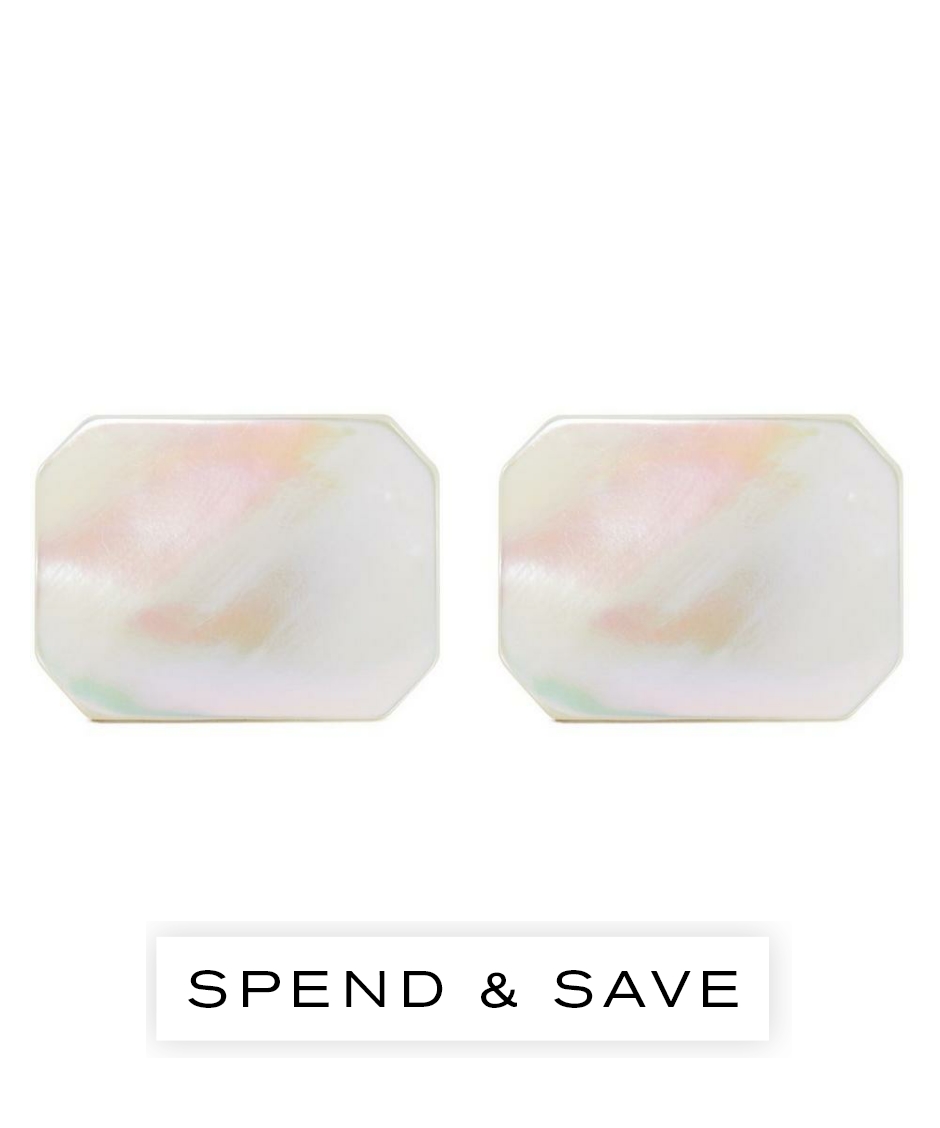 Designer Vintage Mens 1950s Mother-Of-Pearl Cufflinks | Silver | ONE