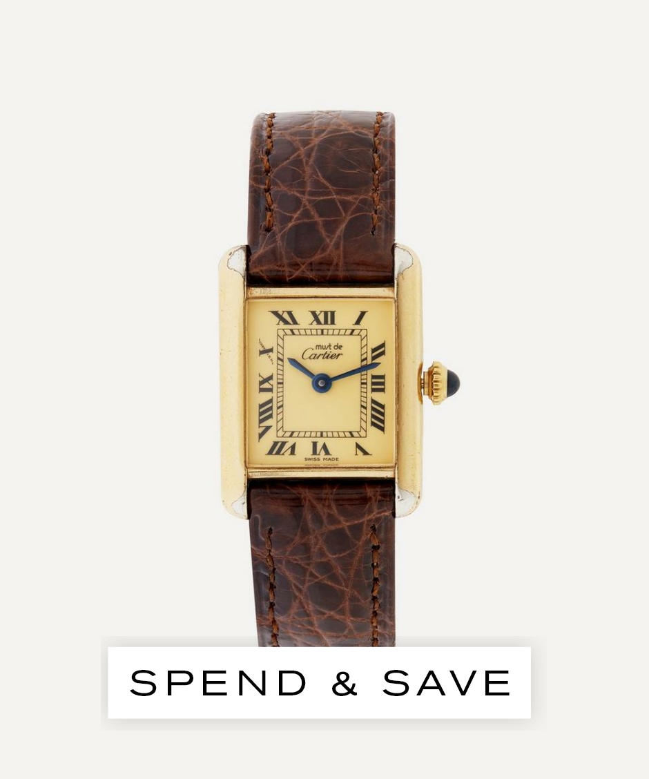 Designer Vintage 1970s Must de Cartier Tank Vermeil Watch | Brown | Luxury Gift