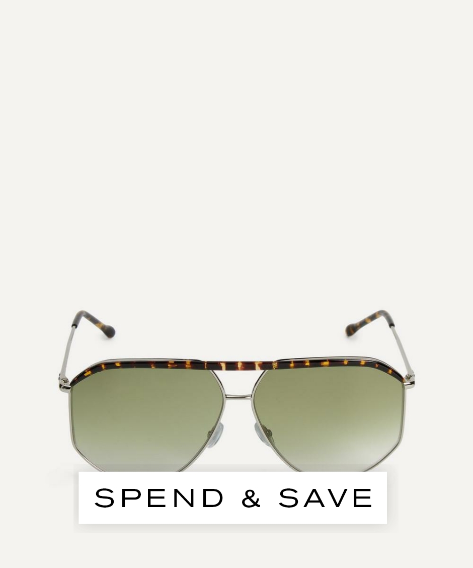 Isabel Marant Women’s Round Double Bridge Aviator Sunglasses | Silver