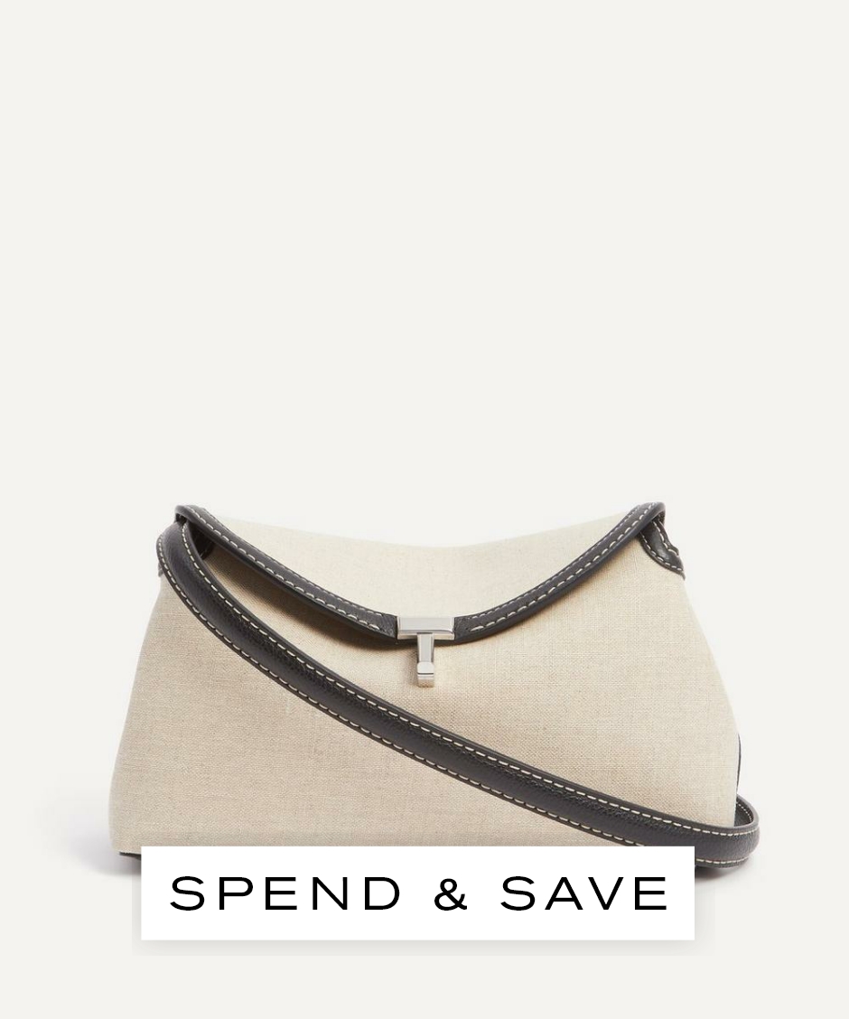 Toteme Women’s T-Lock Clutch Bag | Black/white | Luxury Gift