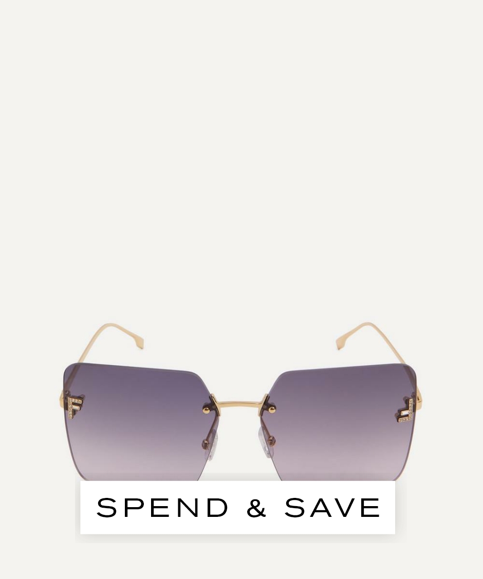Fendi Women’s Rimless Bufferfly FF Sunglasses | Gold