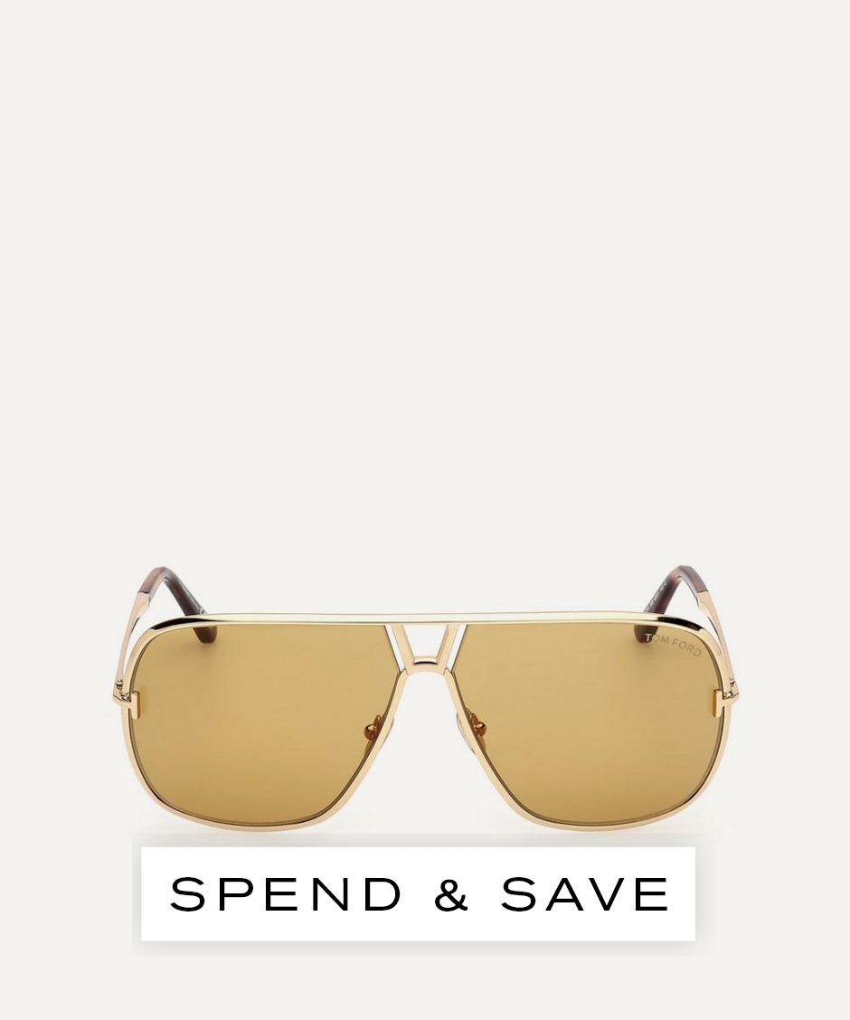 Tom Ford Mens Stavros Aviator Sunglasses | Brown
