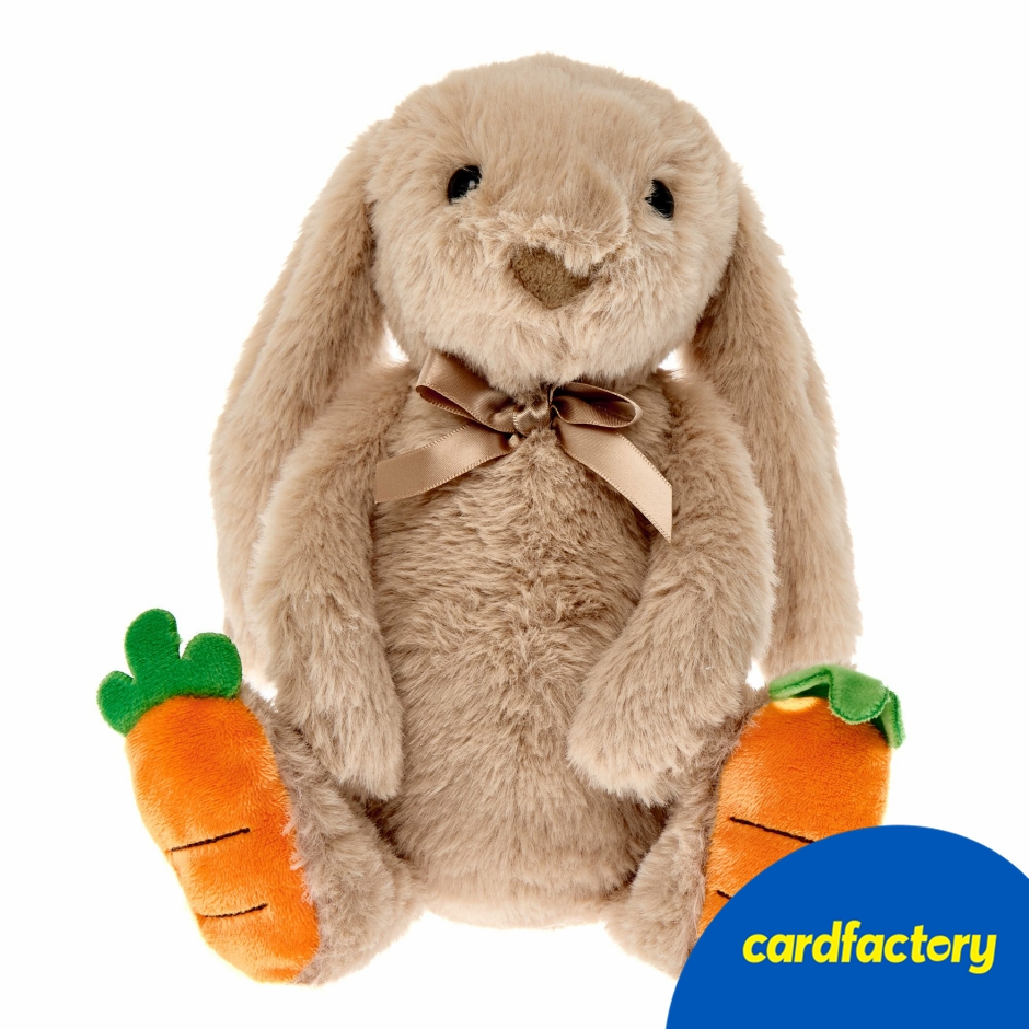 Image of Small Carrot Bunny Soft Toy | Carrot Bunny Plush | Mini Bunny Toy | Cardfactory