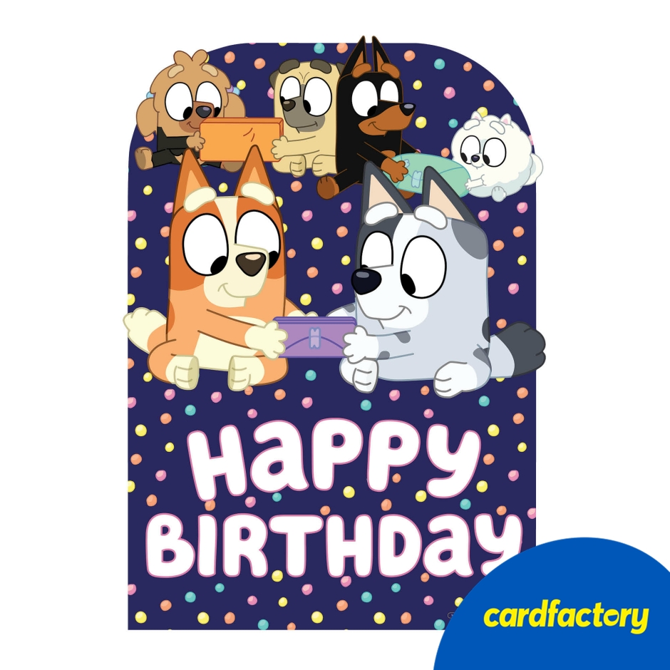 Image of Bluey &amp; Friends Happy Birthday Medium Backdrop Cardboard Cutout