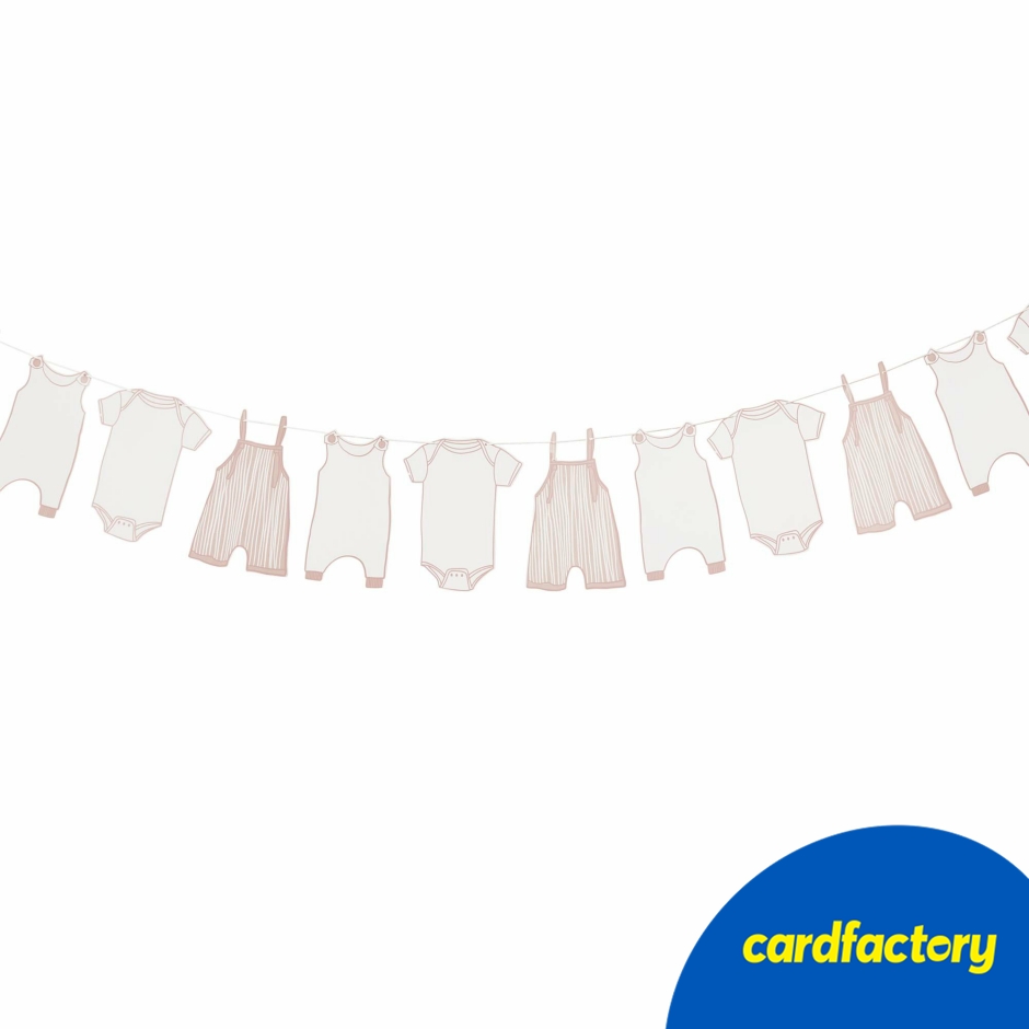 Image of Pink Babygrow Card Garland 2.5m