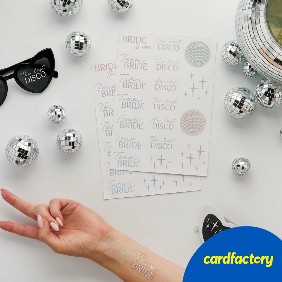 Image of Disco Team Bride Stickers - 2 Sheets