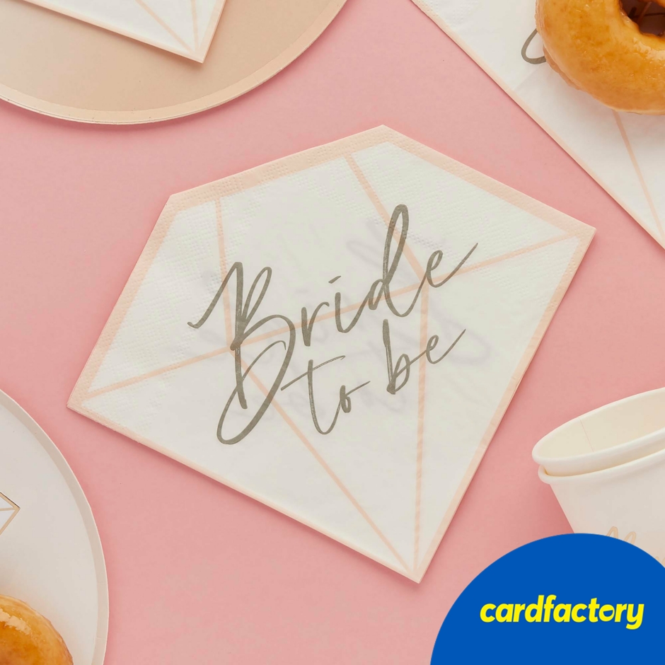 Image of Diamond Bride To Be Paper Napkins - Pack of 16