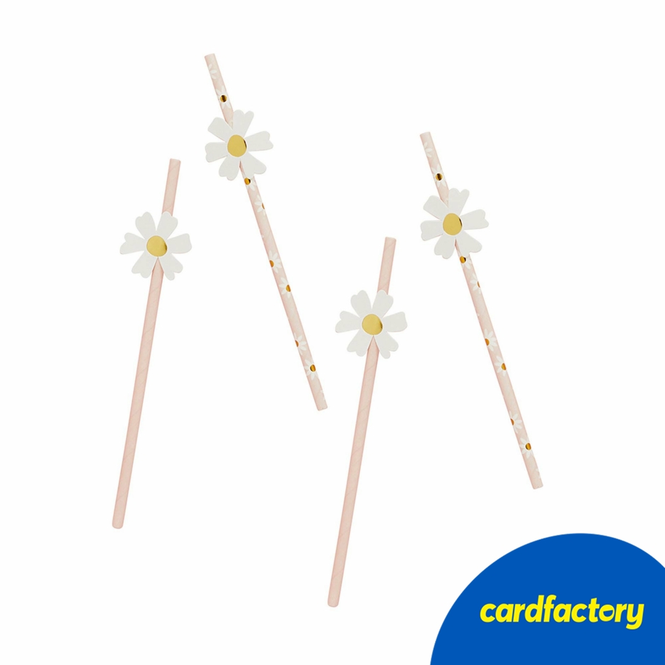 Image of Daisy Paper Straws - Pack of 16