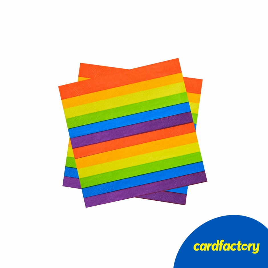 Image of Rainbow Paper Napkins - Pack of 16