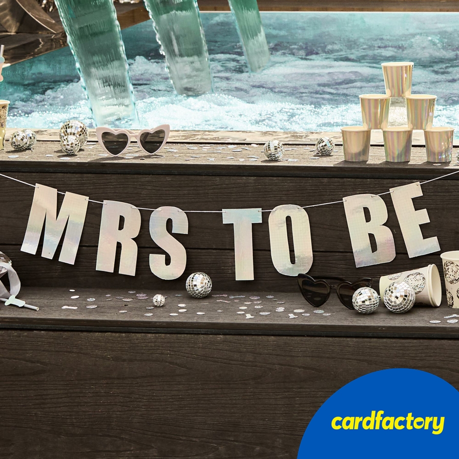 Image of Iridescent 'Mrs to Be' Card Banner 2m