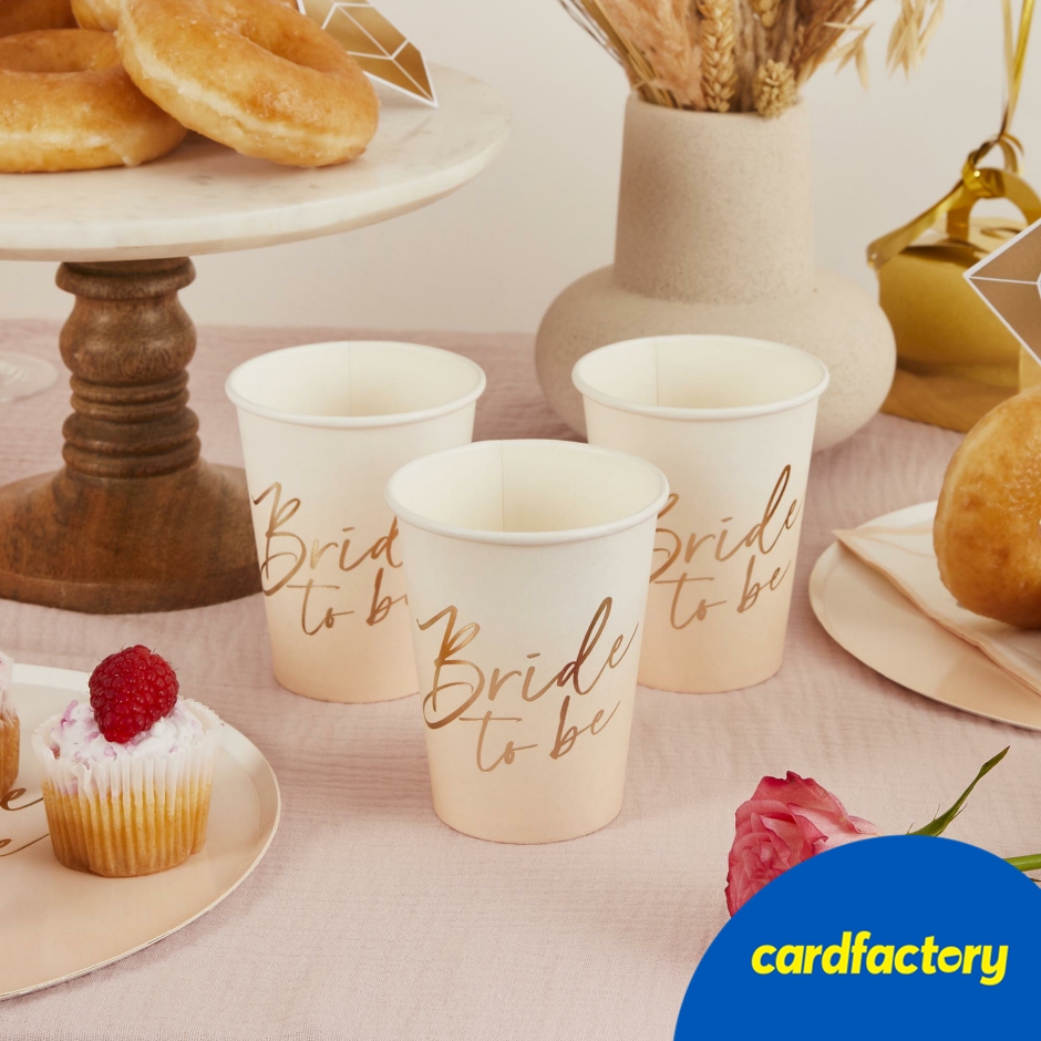 Image of Bride To Be Paper Cups - Pack of 8