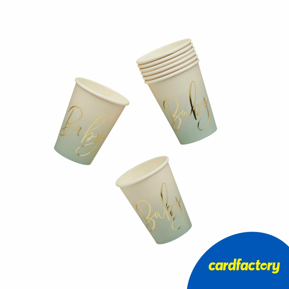 Image of Sage Baby Paper Cups - Pack of 8