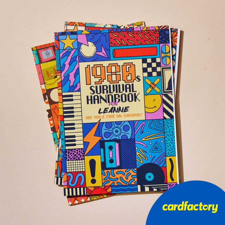 Image of Personalised 1980s Nostalgia Survival Book | Interactive Paperback with Checklists | Ideal Gift for 80s Fans | 22.2cm x 14.45cm