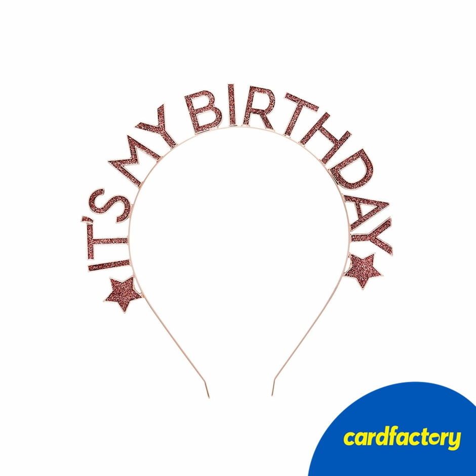 Image of Rose Gold It's My Birthday Glitter Metal Headband