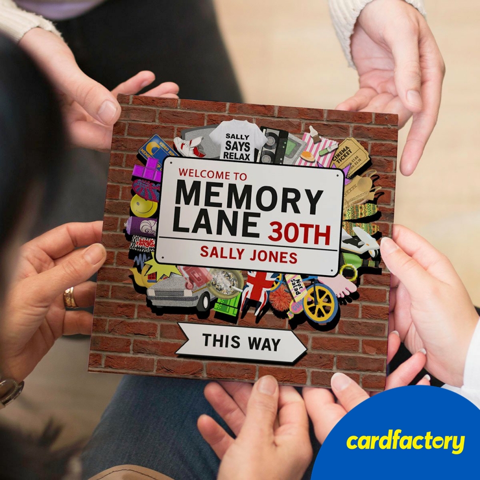 Image of Personalised Memory Lane 30th Birthday Book | Full-Colour Illustrations | Customised by Date of Birth | H21 x W21cm