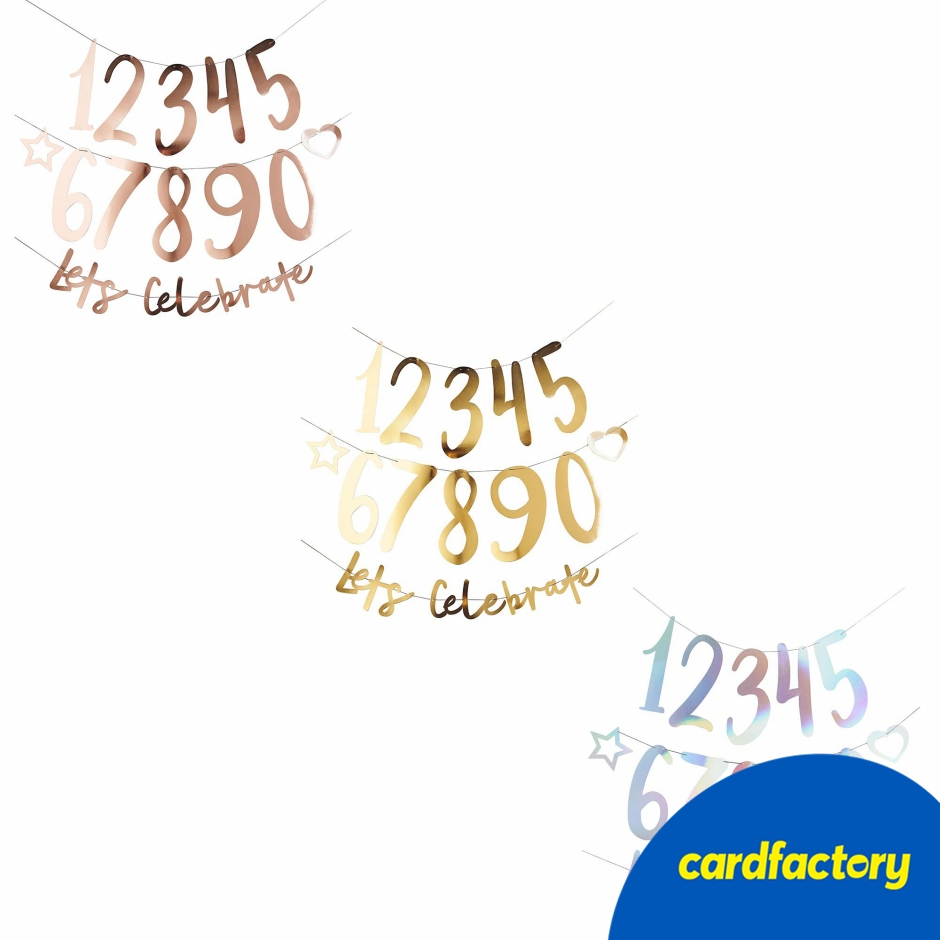 Image of Metallic Let's Celebrate Customisable Card Banner (3 Colour Options)