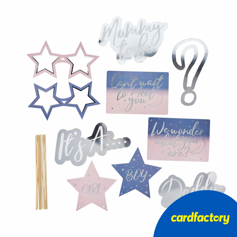 Image of Gender Reveal Photo Booth Props - Pack of 10