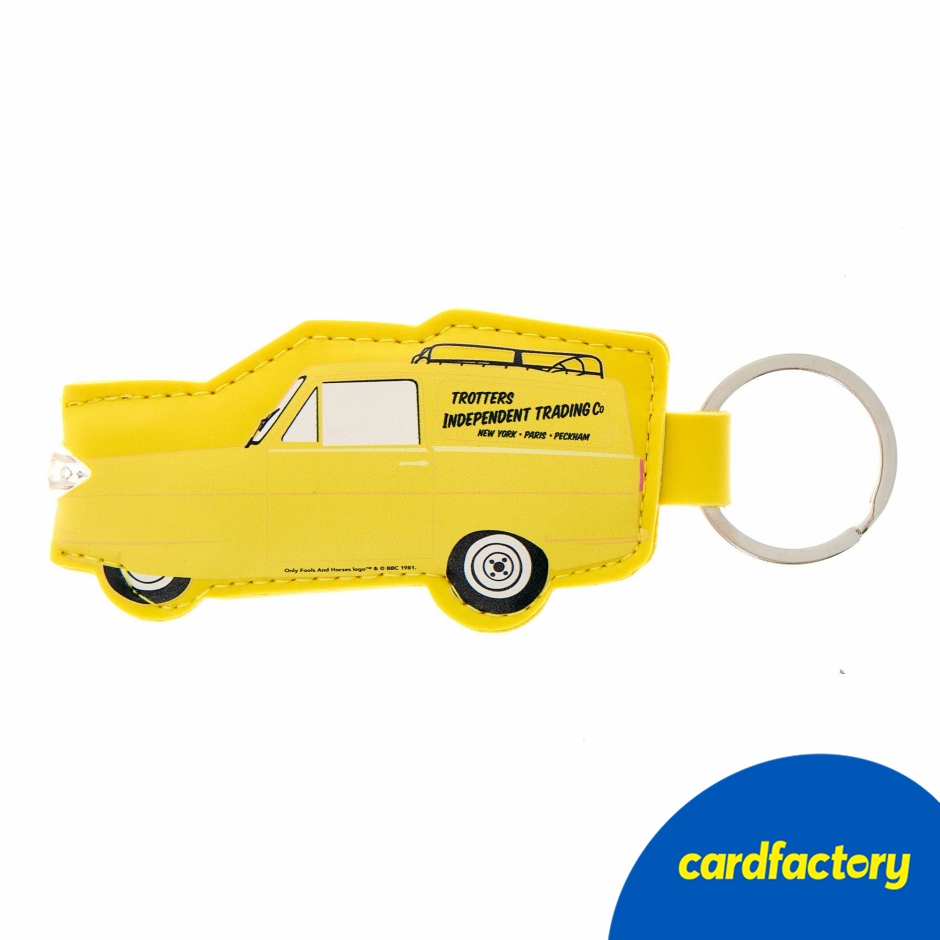 Image of Only Fools &amp; Horses Reliant Robin Keyring | Bright Yellow Metal &amp; Leatherette | Dimensions 15.7cm x 7.8cm x 13.5cm