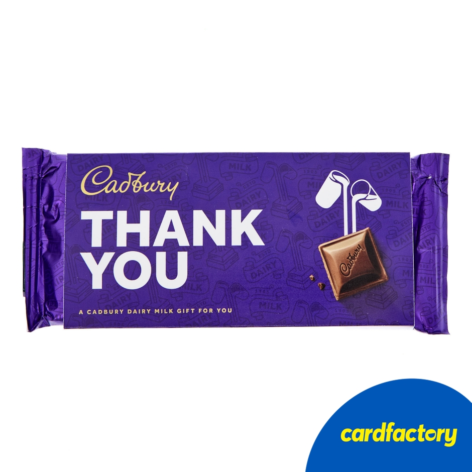 Image of Cadbury Dairy Milk Chocolate Bar 110g | Thank You Edition | Classic Milk Chocolate Gift | Ideal for Teachers