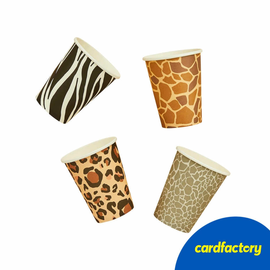 Image of Animal Print Paper Cups - Pack of 8