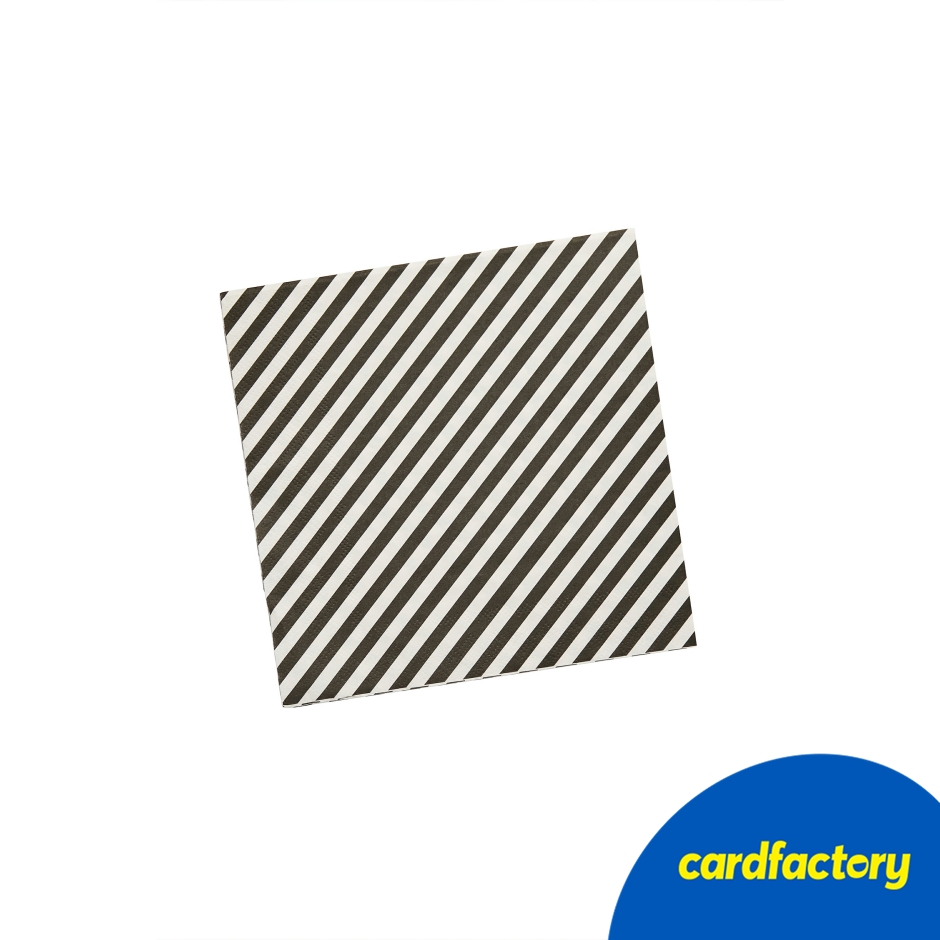 Image of Monochrome Striped Paper Napkins - Pack of 16