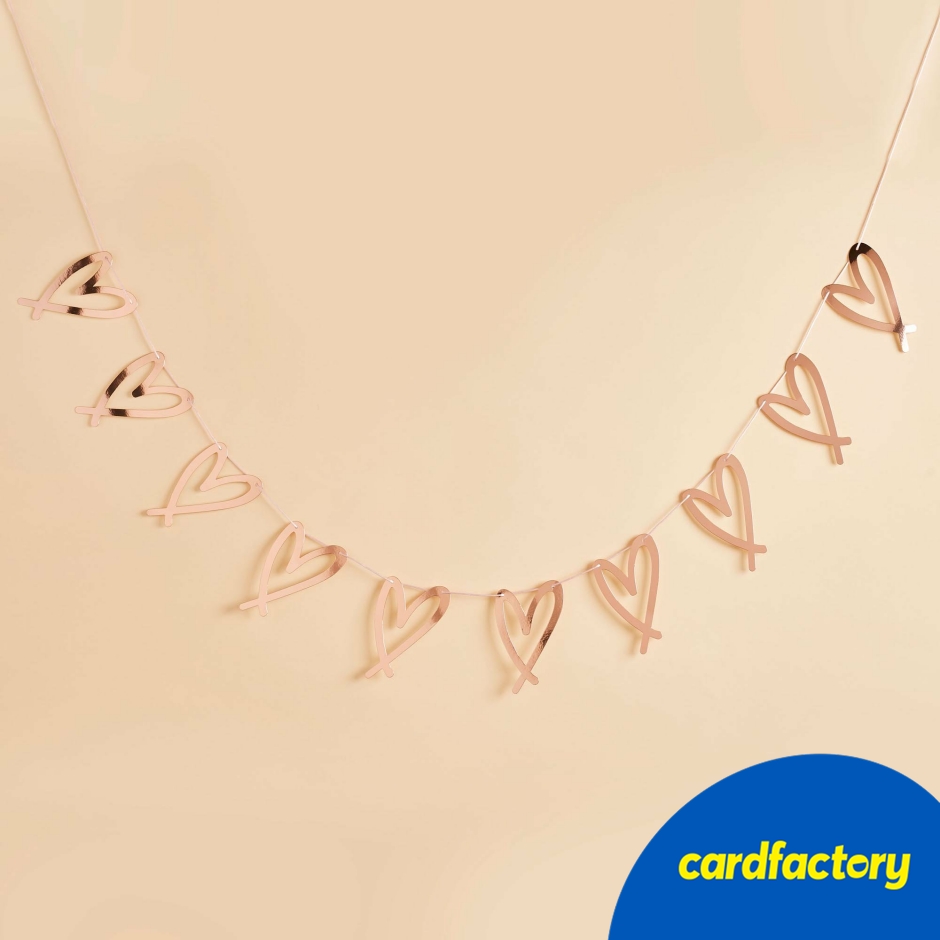 Image of Rose Gold Heart Garland