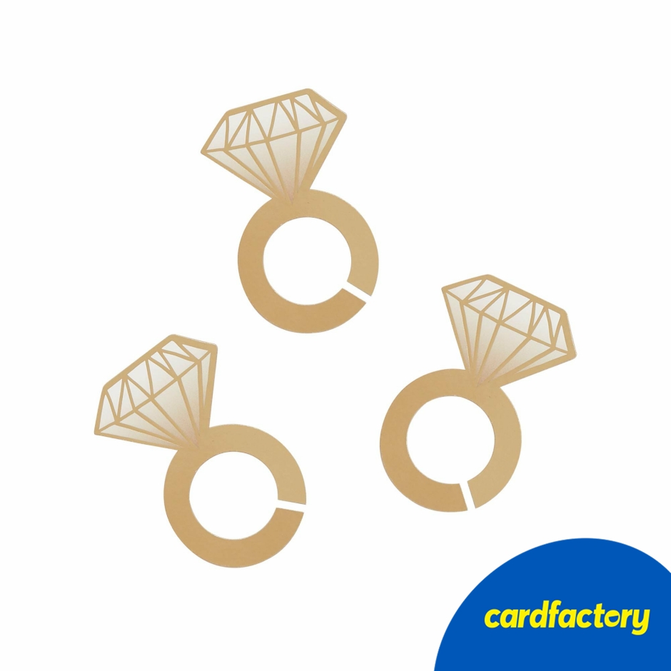 Image of Diamond Ring Glass Decorations - Pack of 12